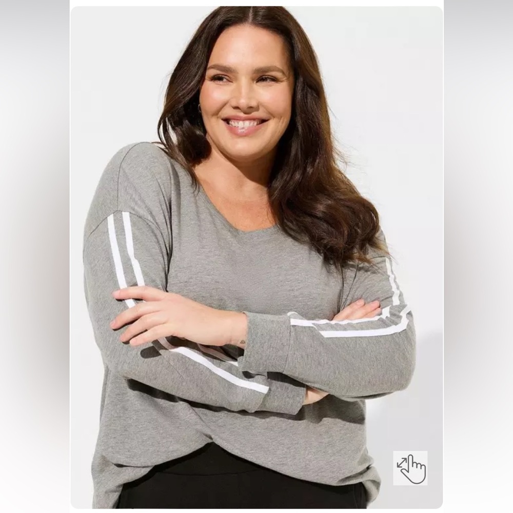 Torrid Super Soft Slub Crew Neck Drop Shoulder Varsity Tee 2X NWT